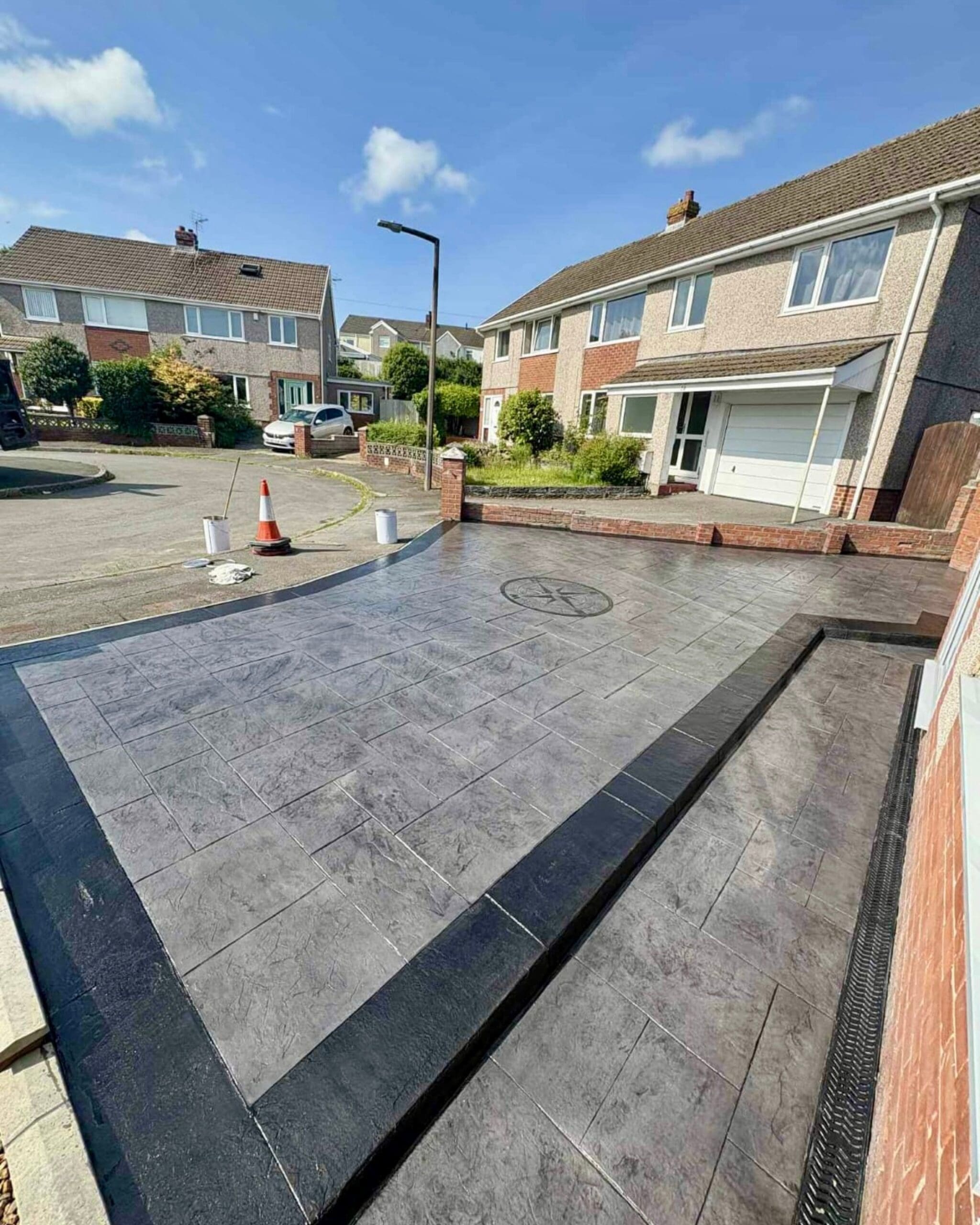 Classic Grey Imprinted Concrete in Swansea - June 2025