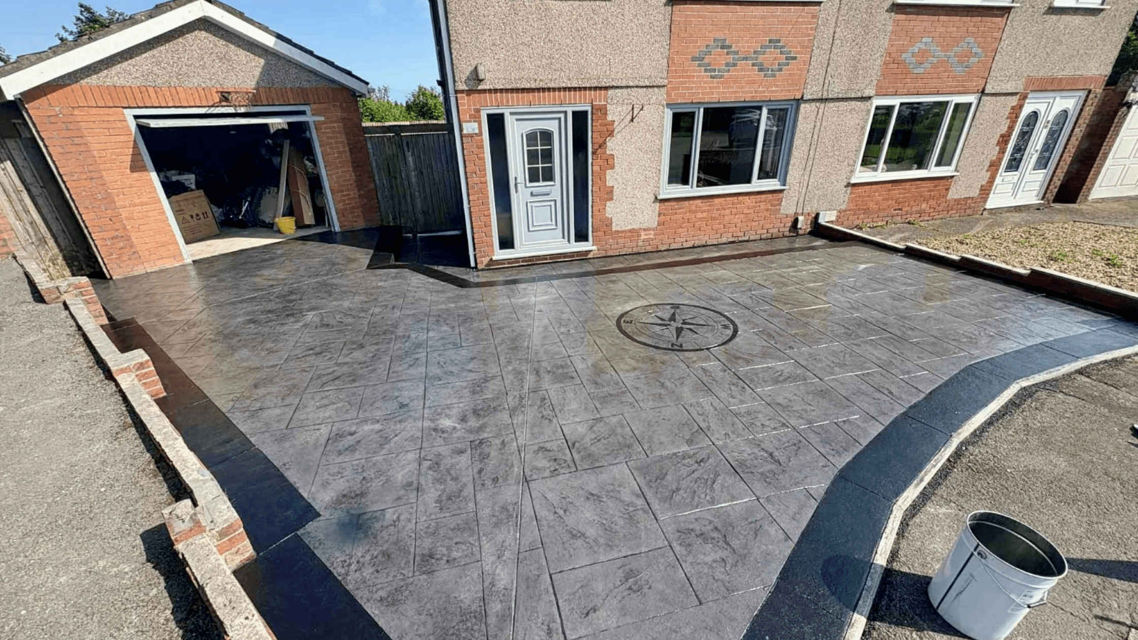 Classic Grey Imprinted Concrete in Swansea - June 2025